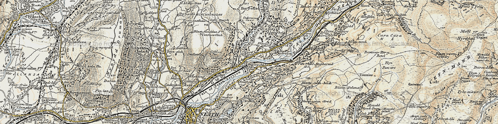 Old map of Tonna in 1900-1901