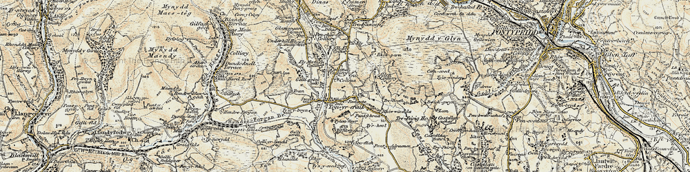 Old map of Tonyrefail in 1899-1900