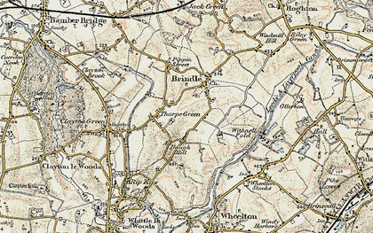 Old map of Top o'th' Lane in 1903