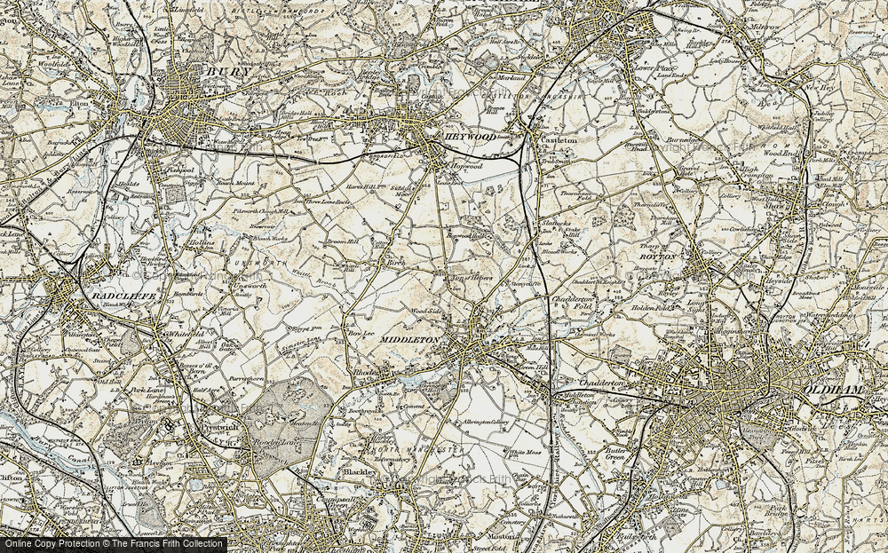 Old Map of Top of Hebers, 1903 in 1903