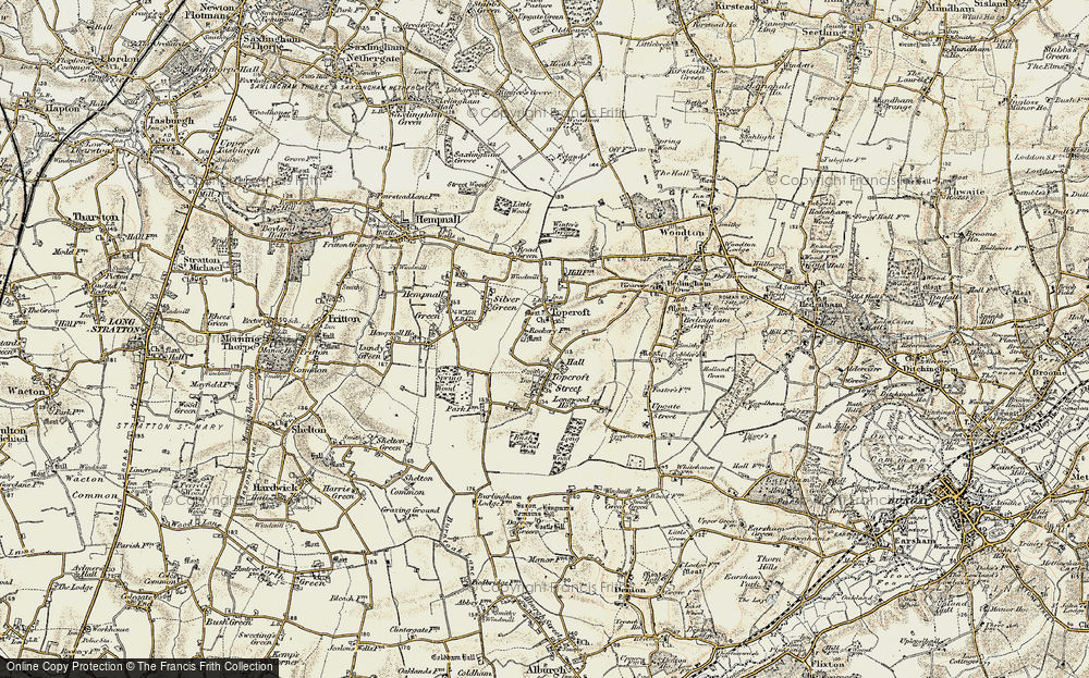 Old Map of Topcroft, 1901-1902 in 1901-1902