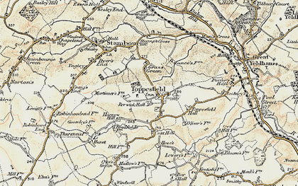 Old map of Toppesfield in 1898-1901