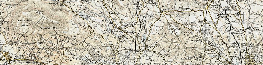 Old map of Last Drop Village, The in 1903