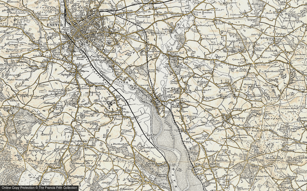 Old Map of Topsham, 1899 in 1899
