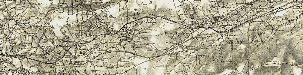 Old map of Lingore Linn in 1904-1905