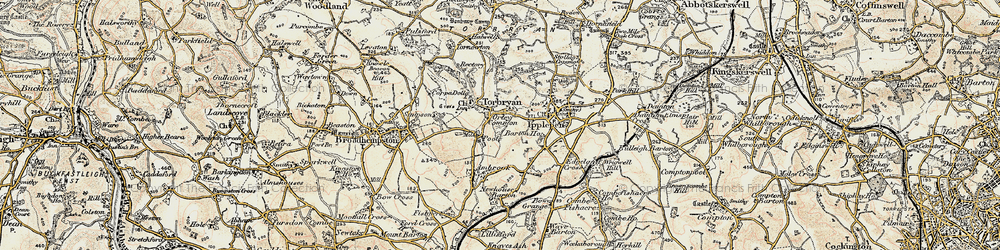 Old map of Torbryan in 1899