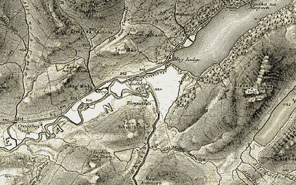 Old map of Binnein Shuas in 1906-1908