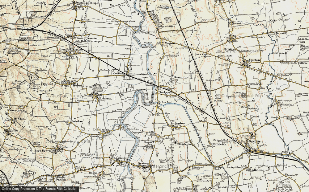 Old Map of Historic Map covering Torksey Lock in 1902-1903