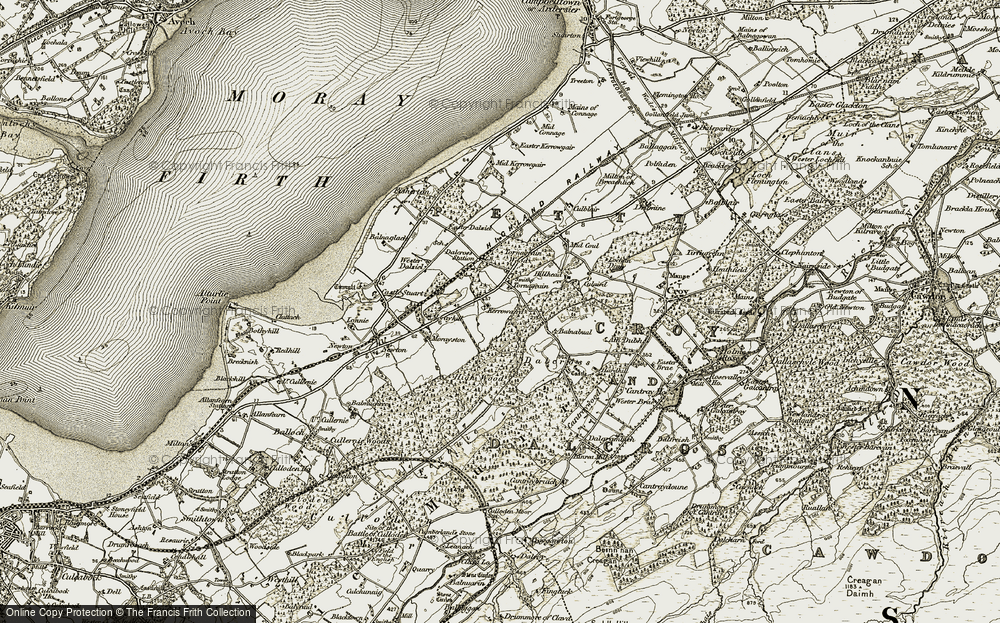 Old Map of Tornagrain, 1911-1912 in 1911-1912