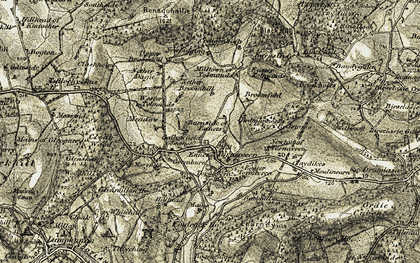 Old map of Backhill in 1908-1909