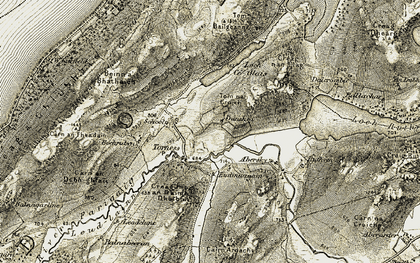 Old map of Beinn a' Bhathaich in 1908-1912