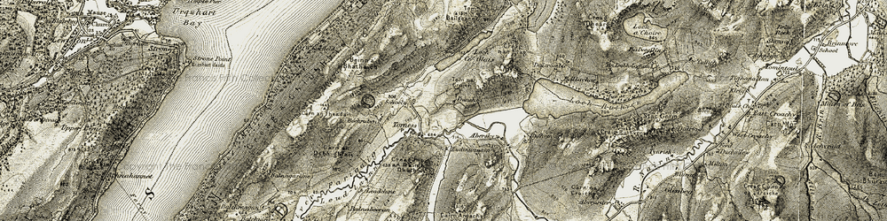 Old map of Tom Bailgeann in 1908-1912
