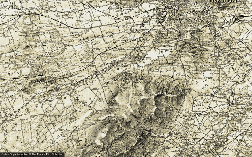 Old Map of Historic Map covering Bonaly Country Park in 1903-1904