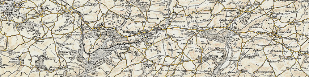 Old map of Torr in 1899-1900