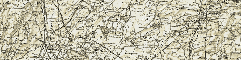 Old map of Bloak Moss in 1905-1906