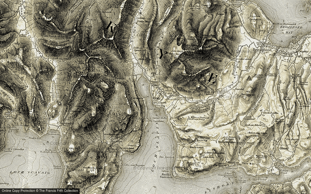 Old Map of Historic Map covering Beinn an Dubhaich in 1906-1909