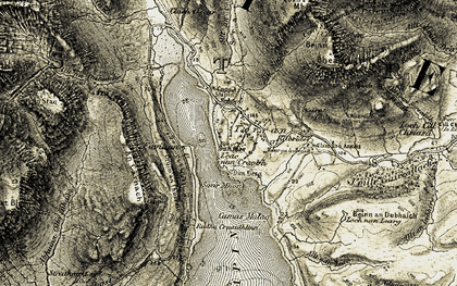 Old map of Allt an t-Sratha Bhig in 1906-1909