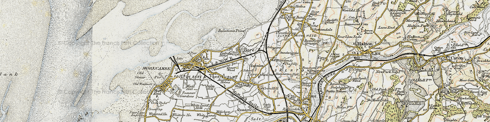 Old map of Torrisholme in 1903-1904