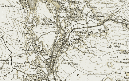 Old map of Achany Glen in 1910-1912