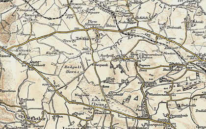 Old map of Badgall Downs in 1900