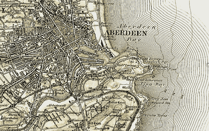 Old map of Torry in 1908-1909
