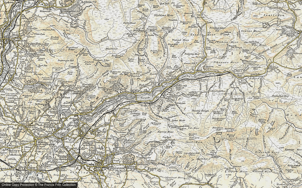 Old Map of Torside Reservoir, 1903 in 1903