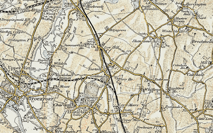 Old map of Whitlenge Ho in 1901-1902