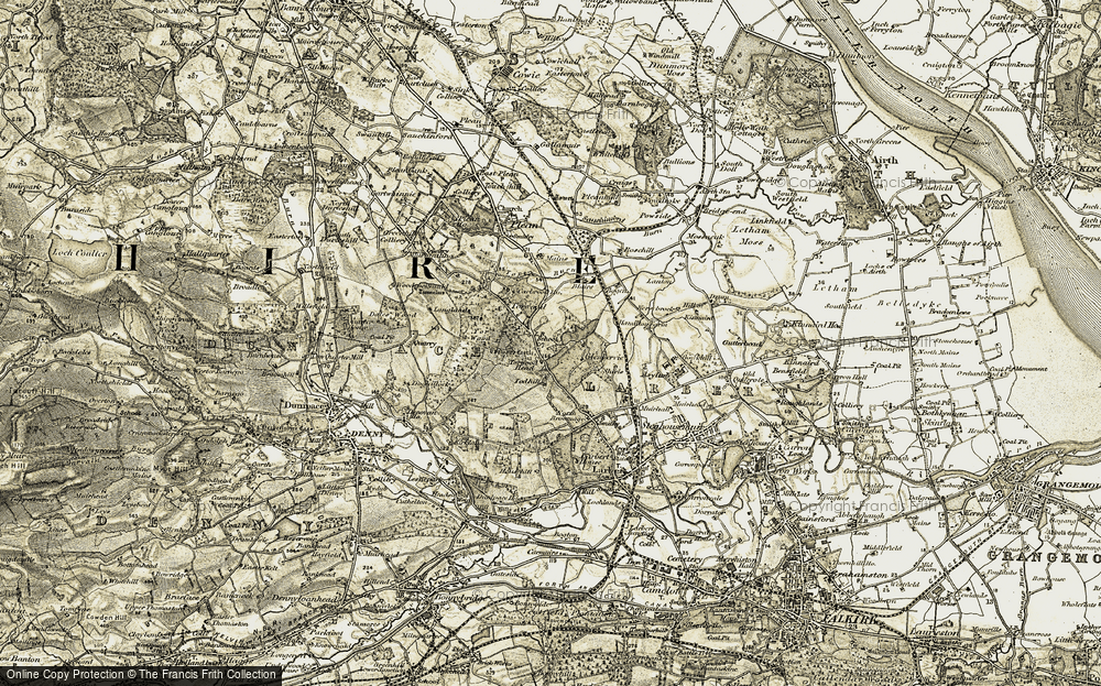 Old Map of Historic Map covering Bogend in 1904-1907