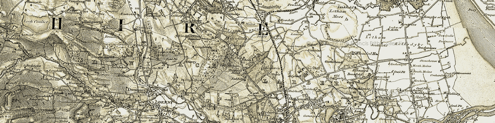Old map of Torwood in 1904-1907
