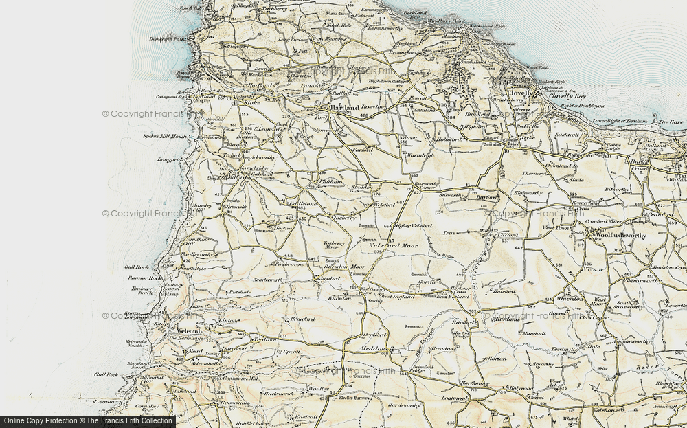 Old Map of Tosberry, 1900 in 1900