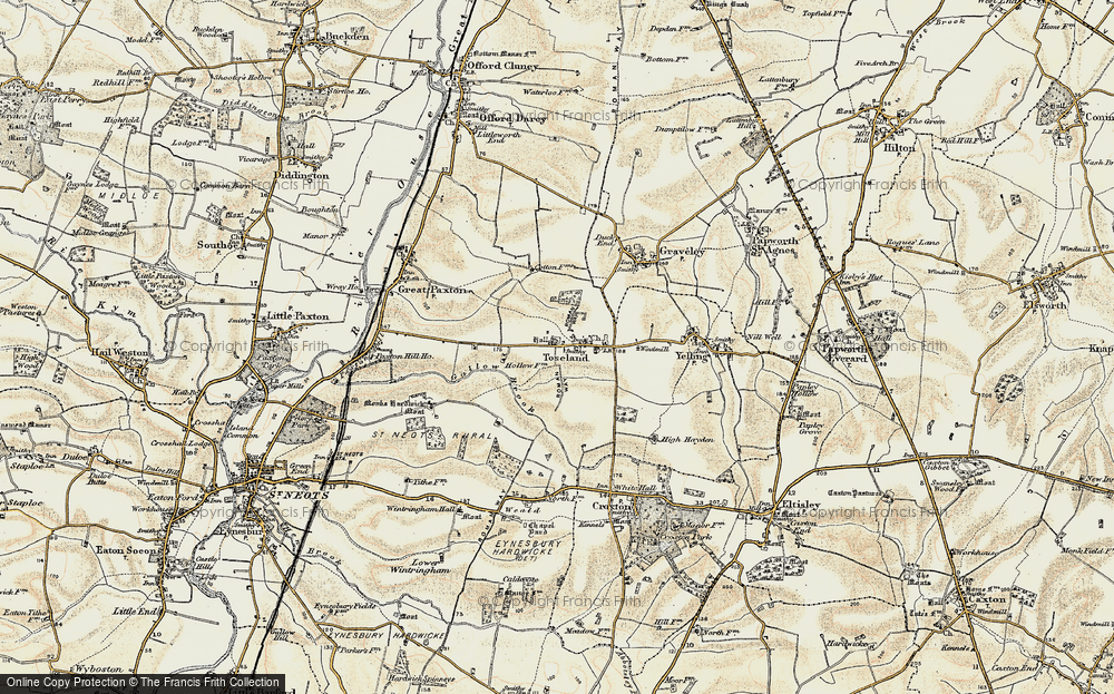 Old Map of Toseland, 1898-1901 in 1898-1901