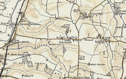 Old map of Toseland in 1898-1901