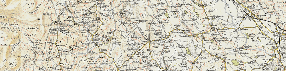 Old map of Whelp Stone Crag in 1903-1904