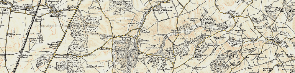 Old map of Abbotstone Down in 1897-1900