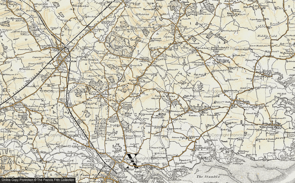 Old Map of Totham Hill, 1898 in 1898