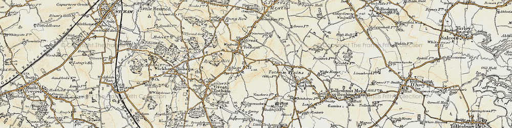 Old map of Totham Hill in 1898