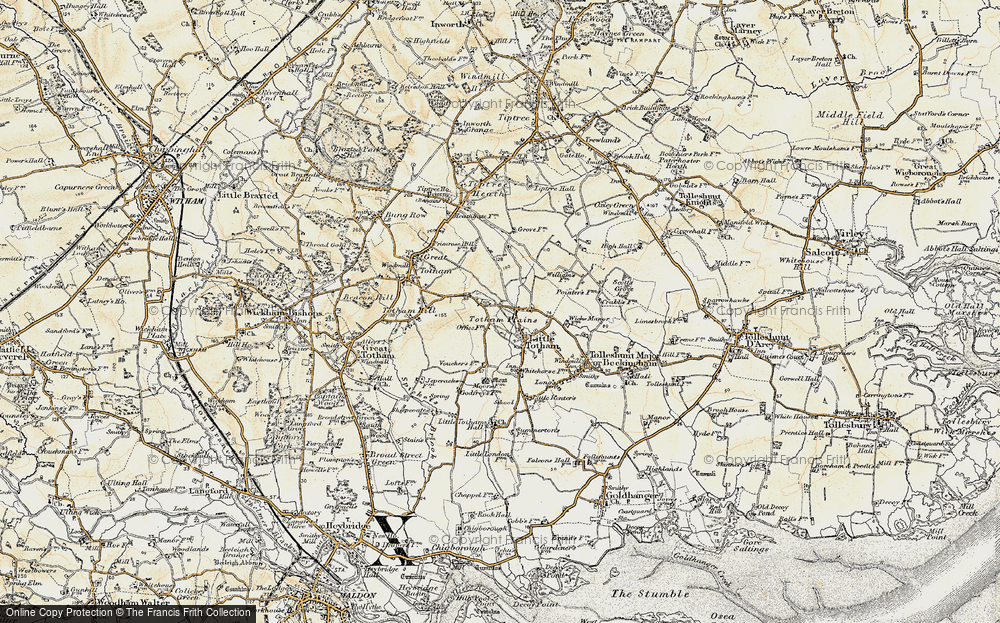 Old Map of Totham Plains, 1898 in 1898