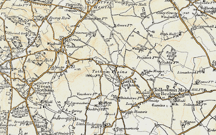 Old map of Totham Plains in 1898