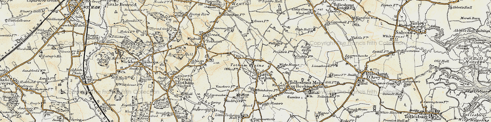 Old map of Totham Plains in 1898