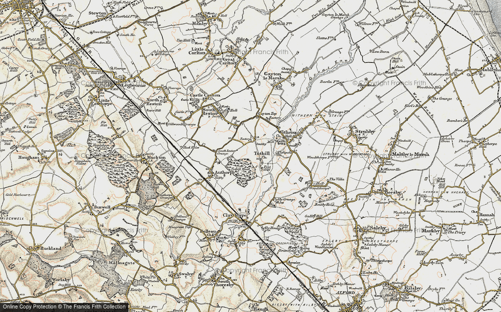 Old Map of Historic Map covering Toot Hill in 1902-1903