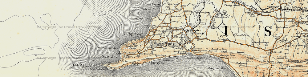 Old map of Totland in 1899-1909