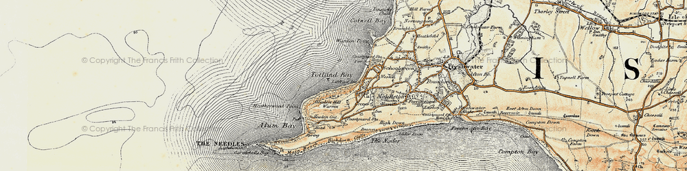 Old map of Totland Bay in 1899-1909