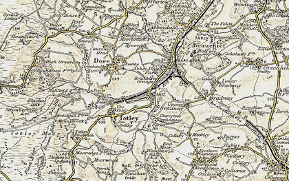 Old map of Totley Brook in 1902-1903