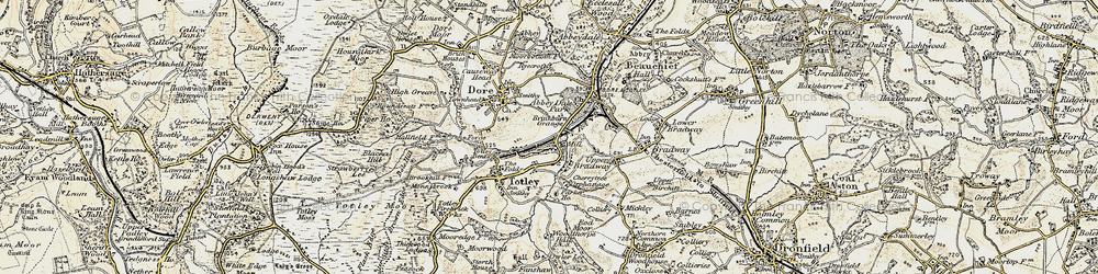 Old map of Totley Brook in 1902-1903