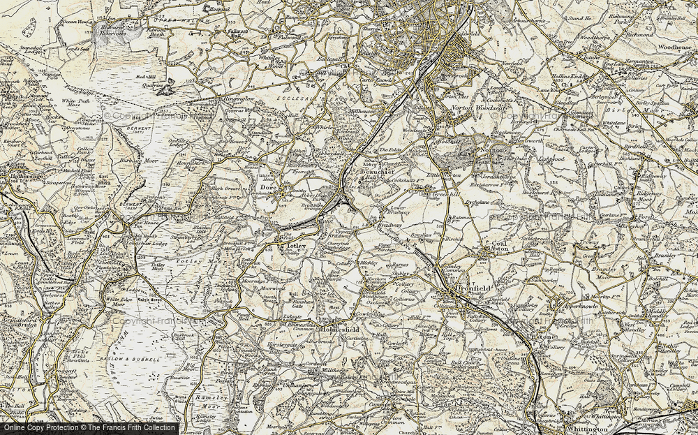 Old Map of Totley Rise, 1902-1903 in 1902-1903