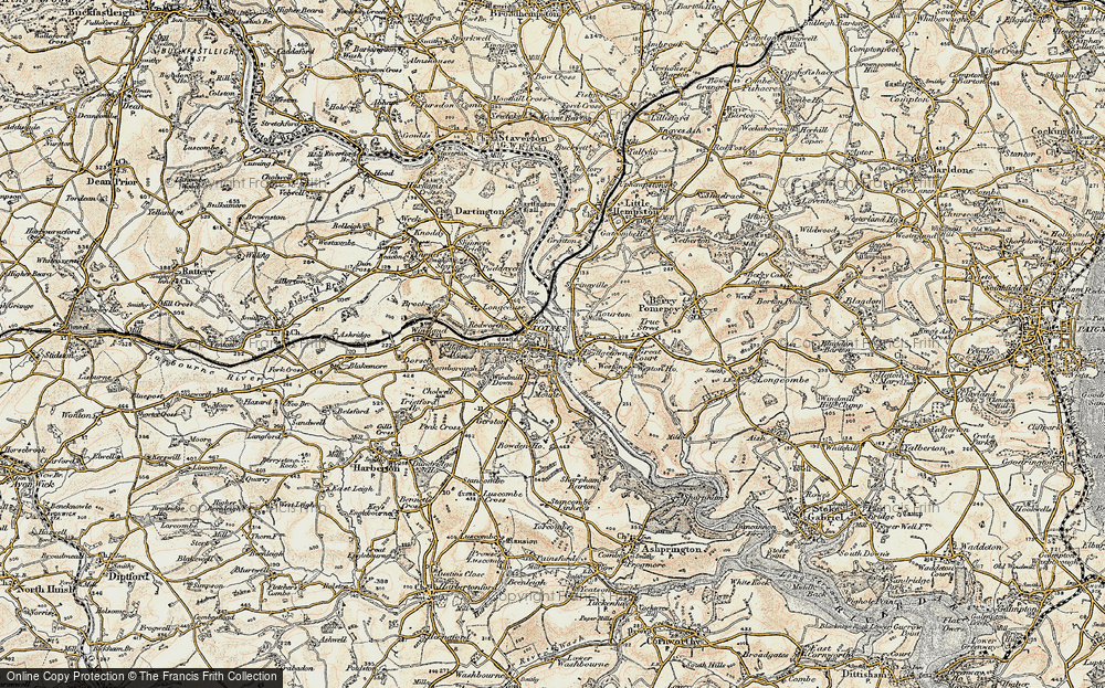 Old Map of Totnes, 1899 in 1899