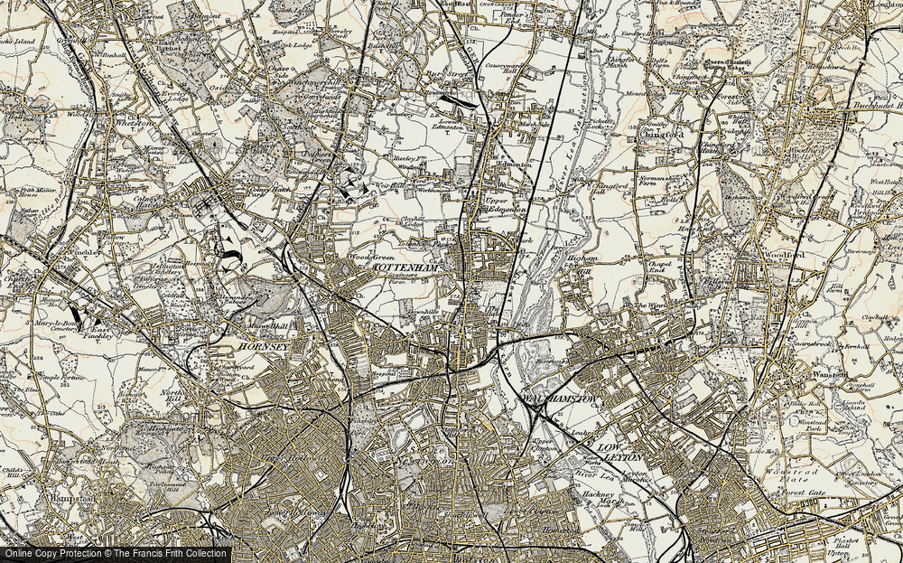 Old Map of Tottenham, 1897-1898 in 1897-1898