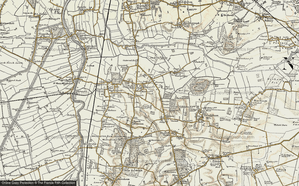 Old Map of Tottenhill, 1901-1902 in 1901-1902