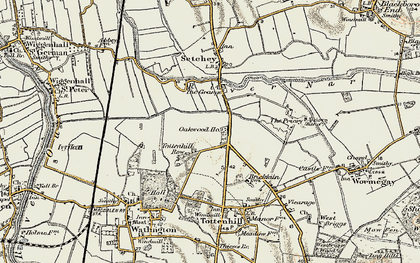 Old map of Tottenhill Row in 1901-1902