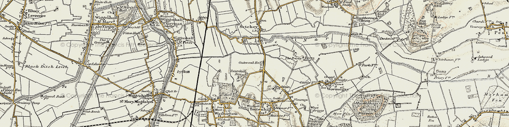 Old map of Tottenhill Row in 1901-1902